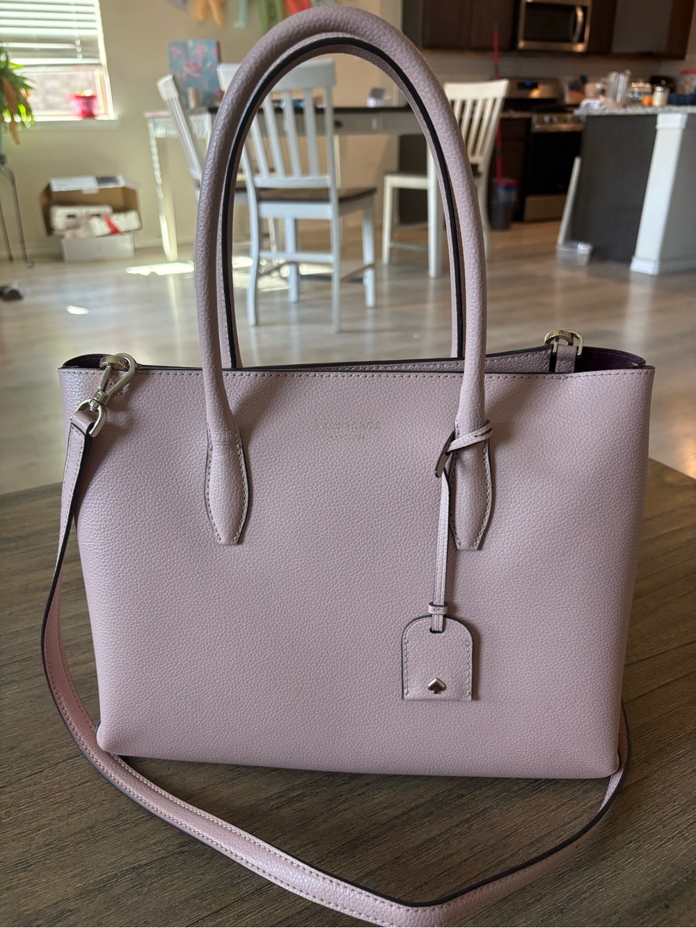 Kate Spade Medium Leather Tote Bag - Dusty Pink